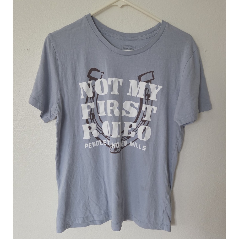 Pendleton Woolen Mills Mens T Shirt Medium Gray Graphic Print Short Sleeve
